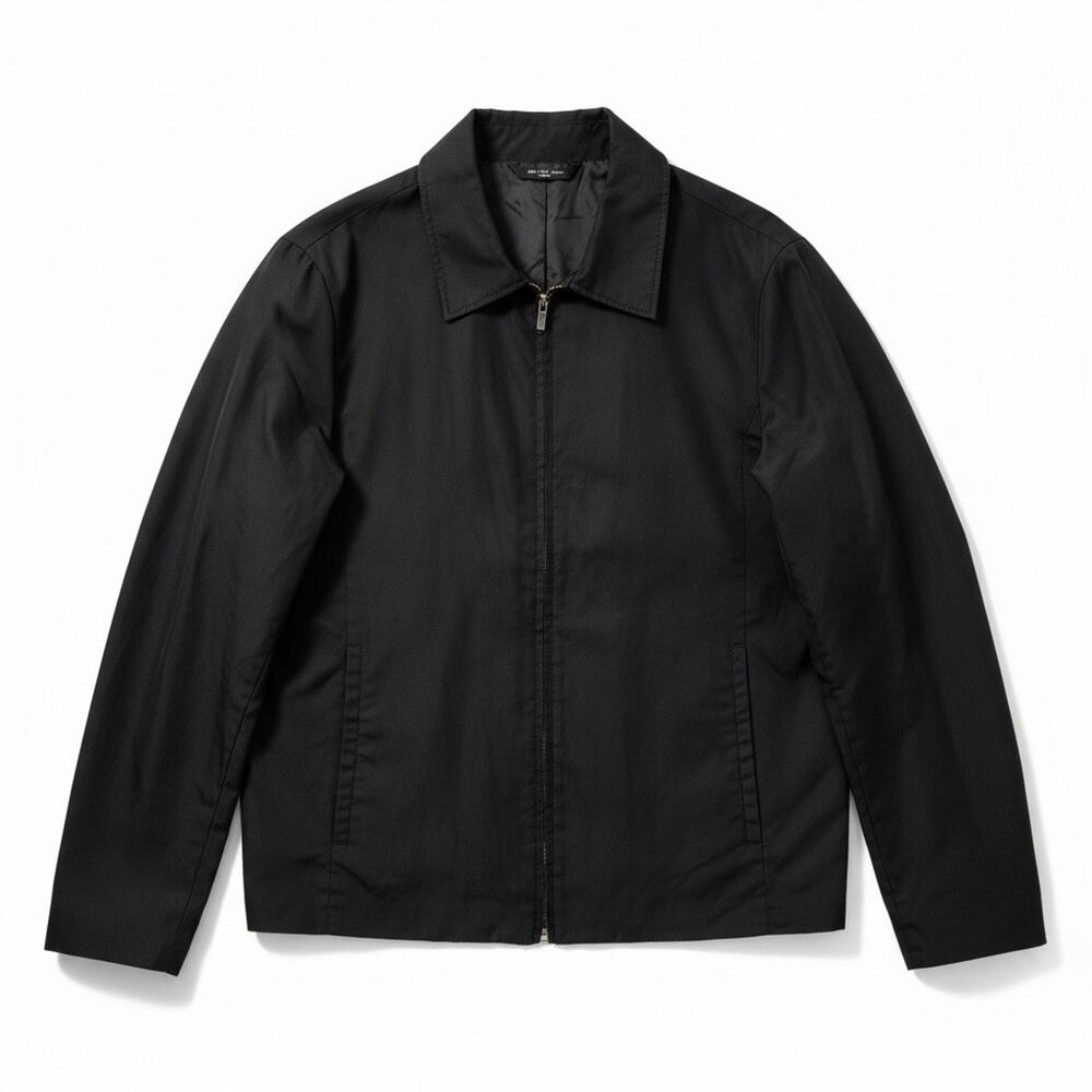 Vtg 2001 Banana Republic Casual Full Zip Jacket Mens L Black Polyester Y2K Coat